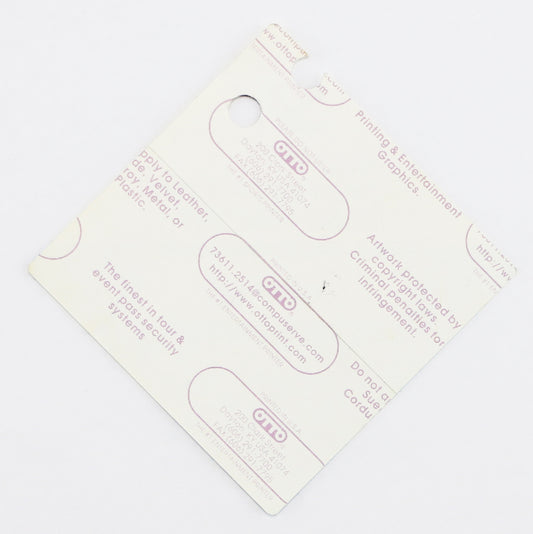 2000 Tina Turner Twenty Four Seven World Tour Working Pass