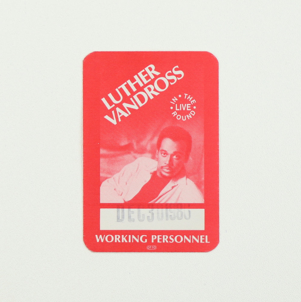 1980s Luther Vandross In The Round Live Tour Working Personnel Backstage Pass