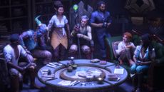 Dragon Age The Veilguard companions all sat around a round table